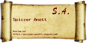 Spiczer Anett névjegykártya